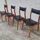 Série de 4 chaises scandinaves en skaï et bois, années 1960