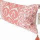 Housse de coussin brodé blanc / rose vif - 30 x 50