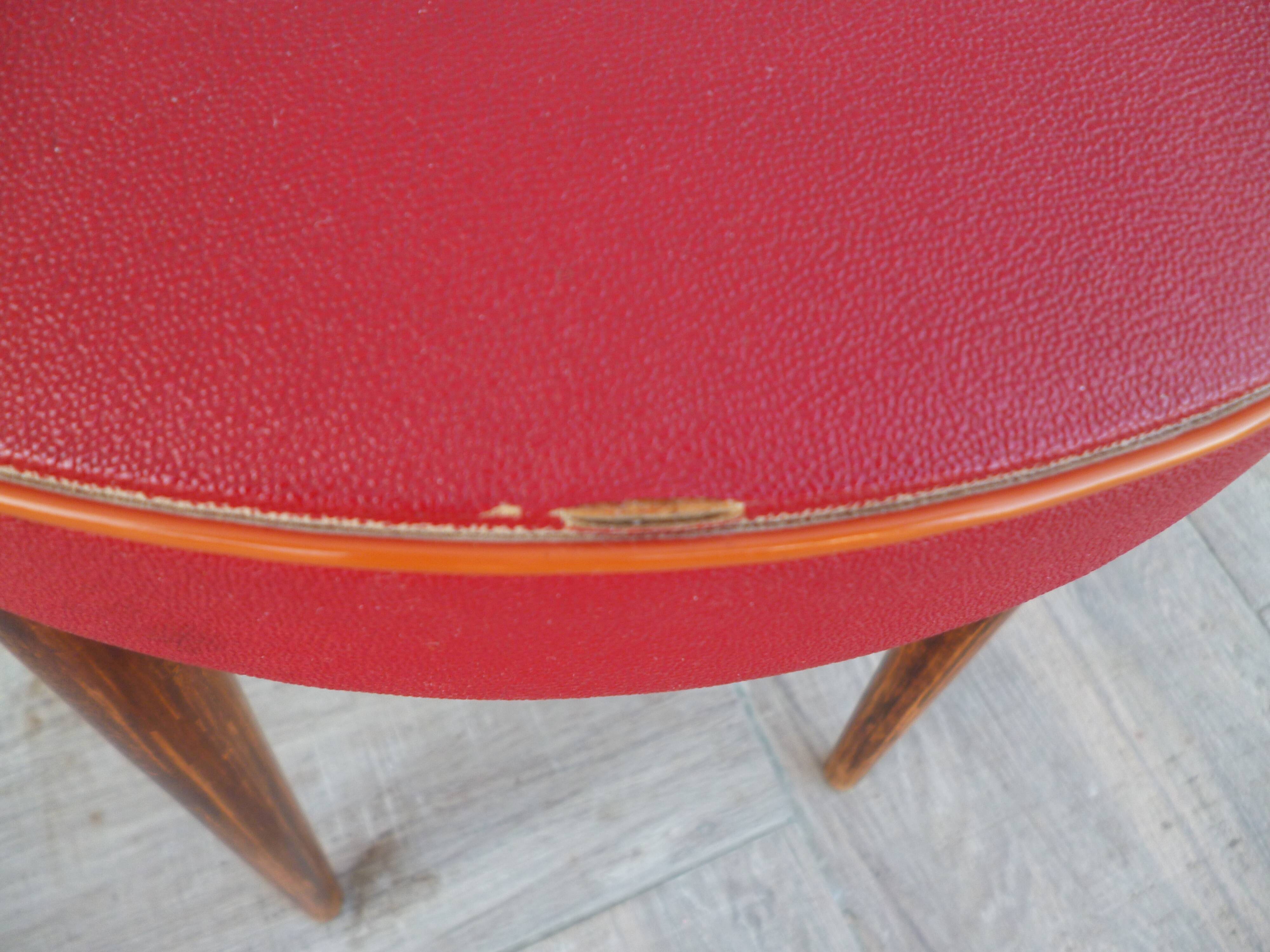 Vintage leather faux stool