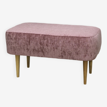 Pink velvet bench