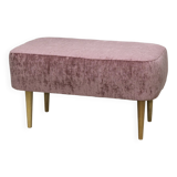 Pink velvet bench