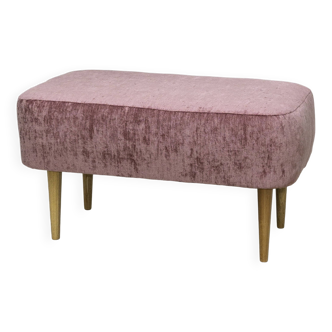 Pink velvet bench