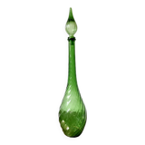 Large green glass bottle / carafe from Empoli, 1960s