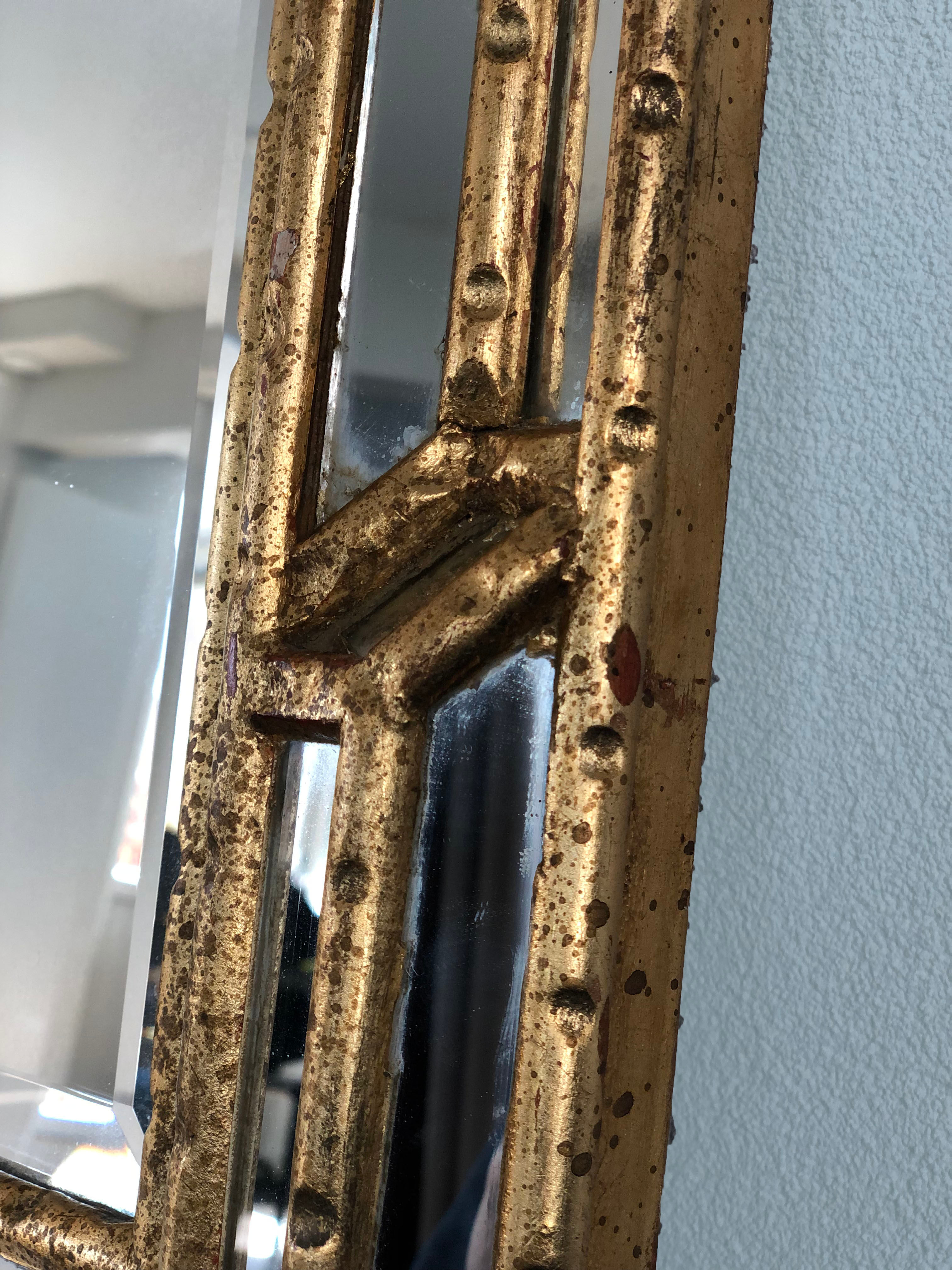 LaBarge Italian faux bamboo Hollywood Regency mirror 1980s