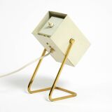 Great Mid Century metal bedside lamp with brass base by Kaiser Leuchten