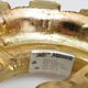 Midcentury ceiling light massive belgium textured glass gold-plated alu 70s