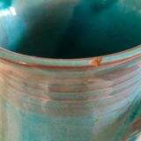 Blue ceramic pitcher