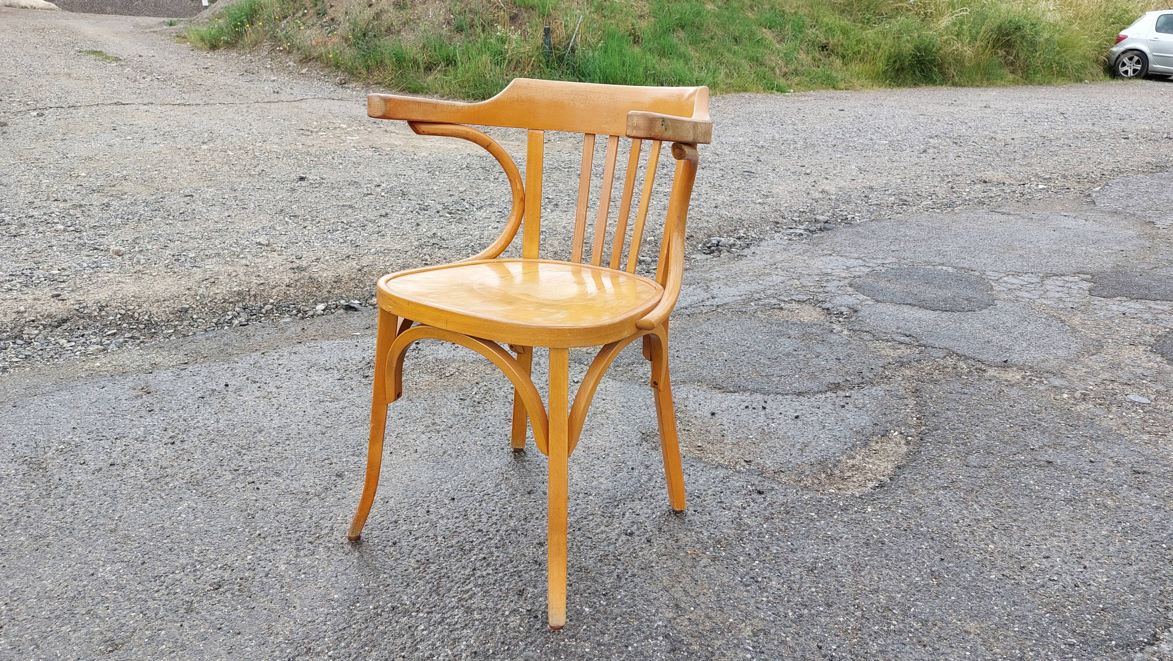 Baumann armchair N°21 in blond beech - 60s