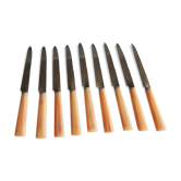 9 Old Stainless Steel And Bakelite Table Knives