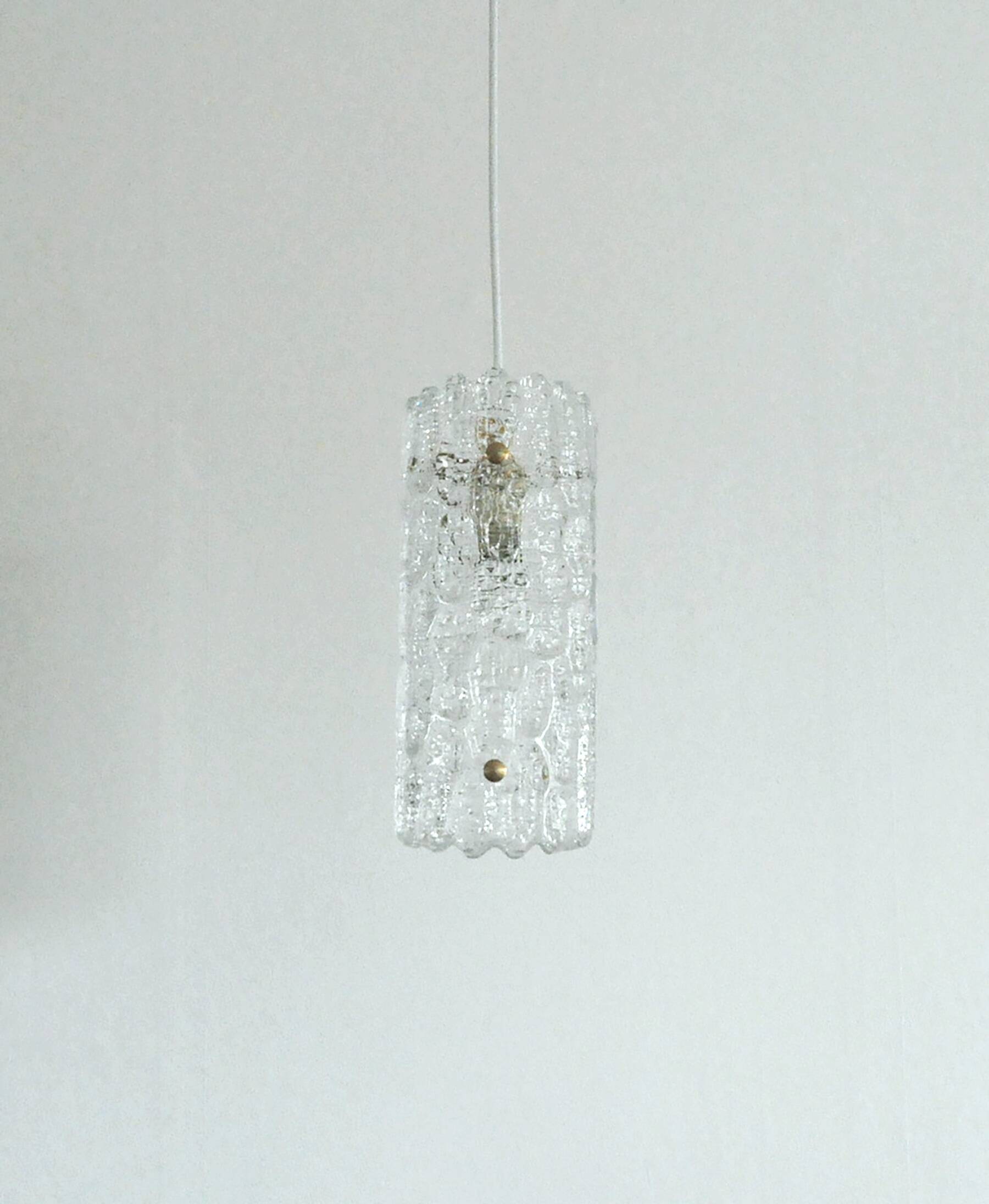 Brass and Glass Pendant Lamp by Carl Fagerlund for Orrefors, Sweden, 1960s