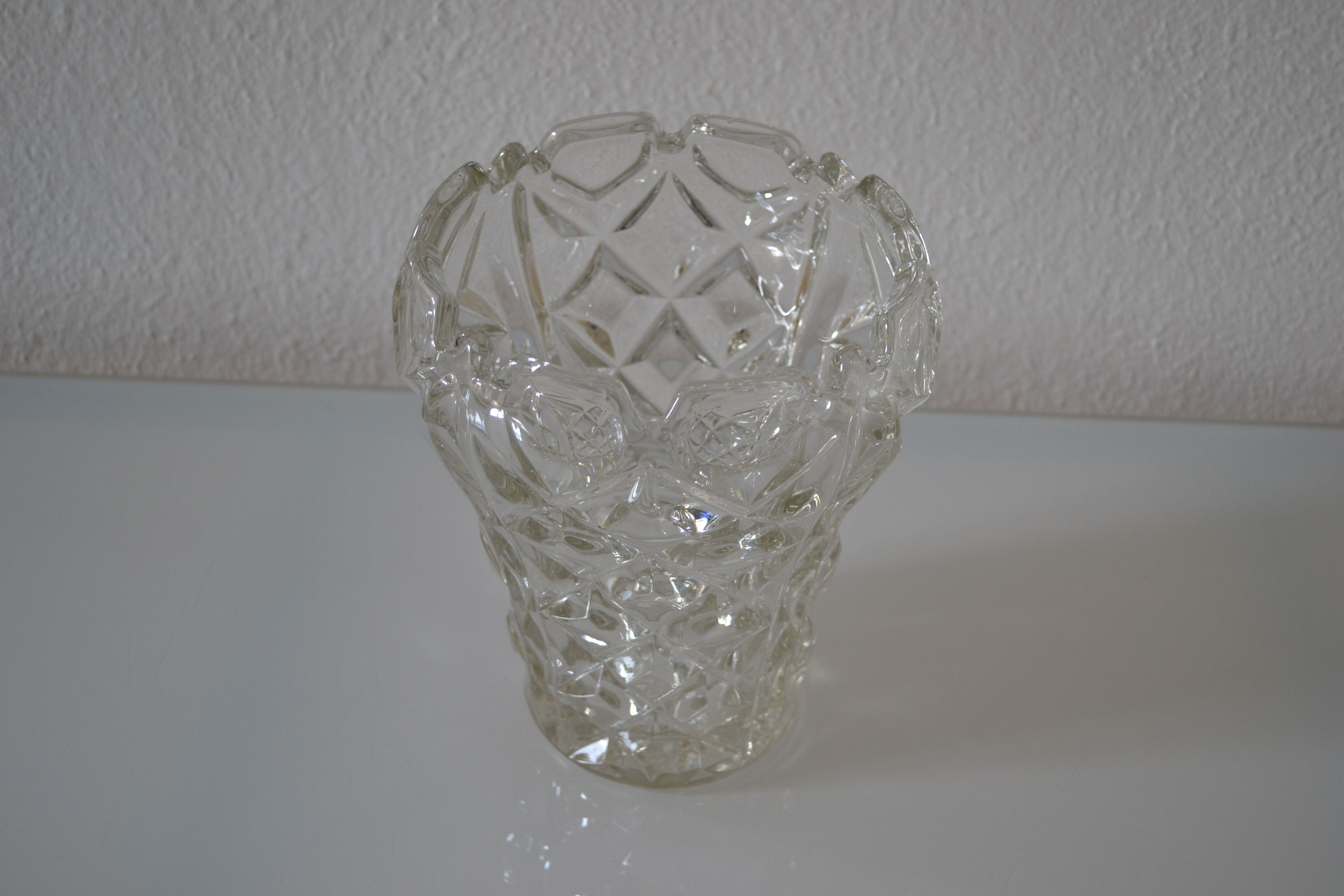 Vase vintage crystal mold czechoslovakia years 50