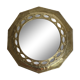 Miroir marocain vintage en laiton martelé à décor ajouré, 22 cm