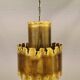 Brutalist brass hanging lamp, designed by Svend Aage Holm Sørensen Denmark