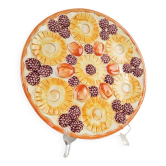 Plat de présentation, assiette à gâteau en barbotine