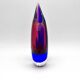 Vase Luigi Onesto Oball Sommerso Flame Blue Magenta 25cm 1.78kg Label