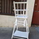 Baby chair high chair made of vintage wood