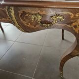 Louis XV style desk table in marquetry, Napoleon 1st period