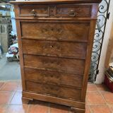 Louis Philippe style chest of drawers in walnut