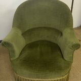 Pair of green toad armchairs