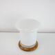Lampe de table vintage en verre et céramique Osvetlovaci Sklo Valasske Mezirici, 1970