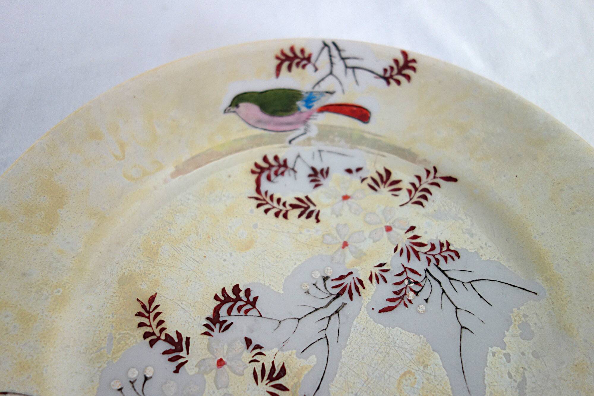 8 assiettes à dessert chinoises nacrées vintage
