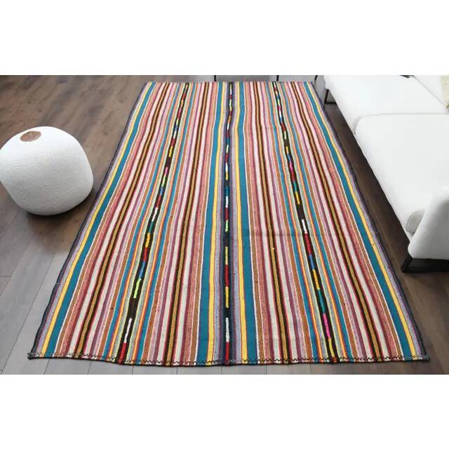 Vintage Turkish Oushak Handmade Wool & Cotton Rug 180x298