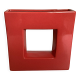 Large cubic coral vase