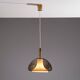 Hanging lamp with smoked Murano glass and opaline inner shade