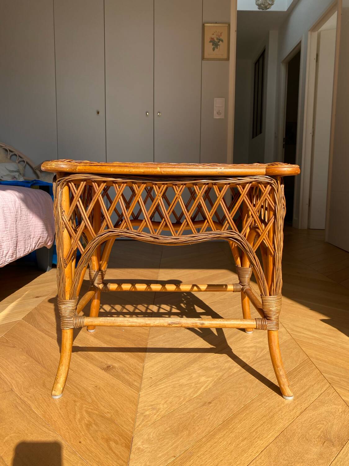 Small coffee table in rattan