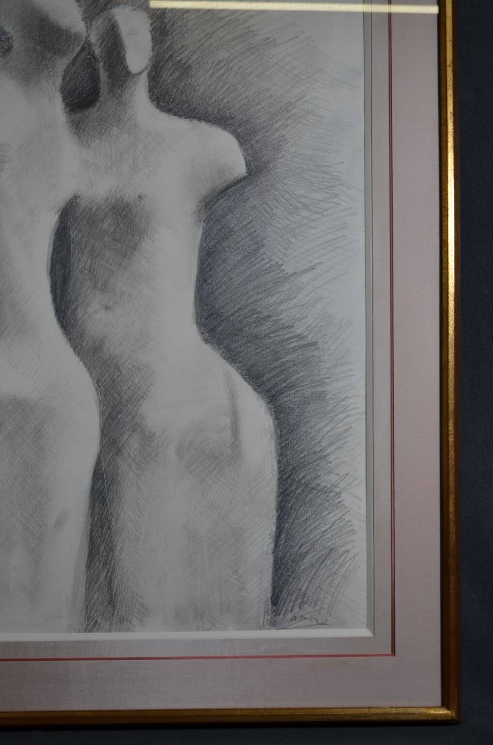 Gérard Ramon, sculptural forms, pencil drawing