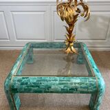 Coffee table in tessellated marble by Casa Bique 1970s Hollywood Regency (Karl Springer style)
