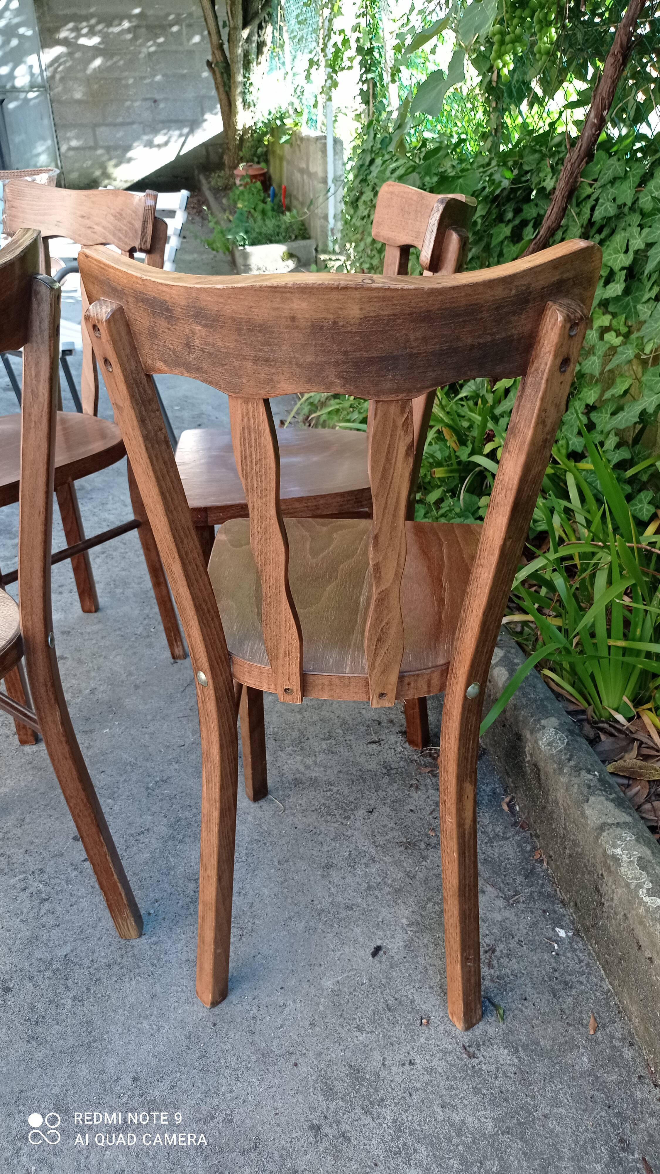 Set of four bistro chairs