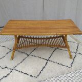 Vintage rattan coffee table 70