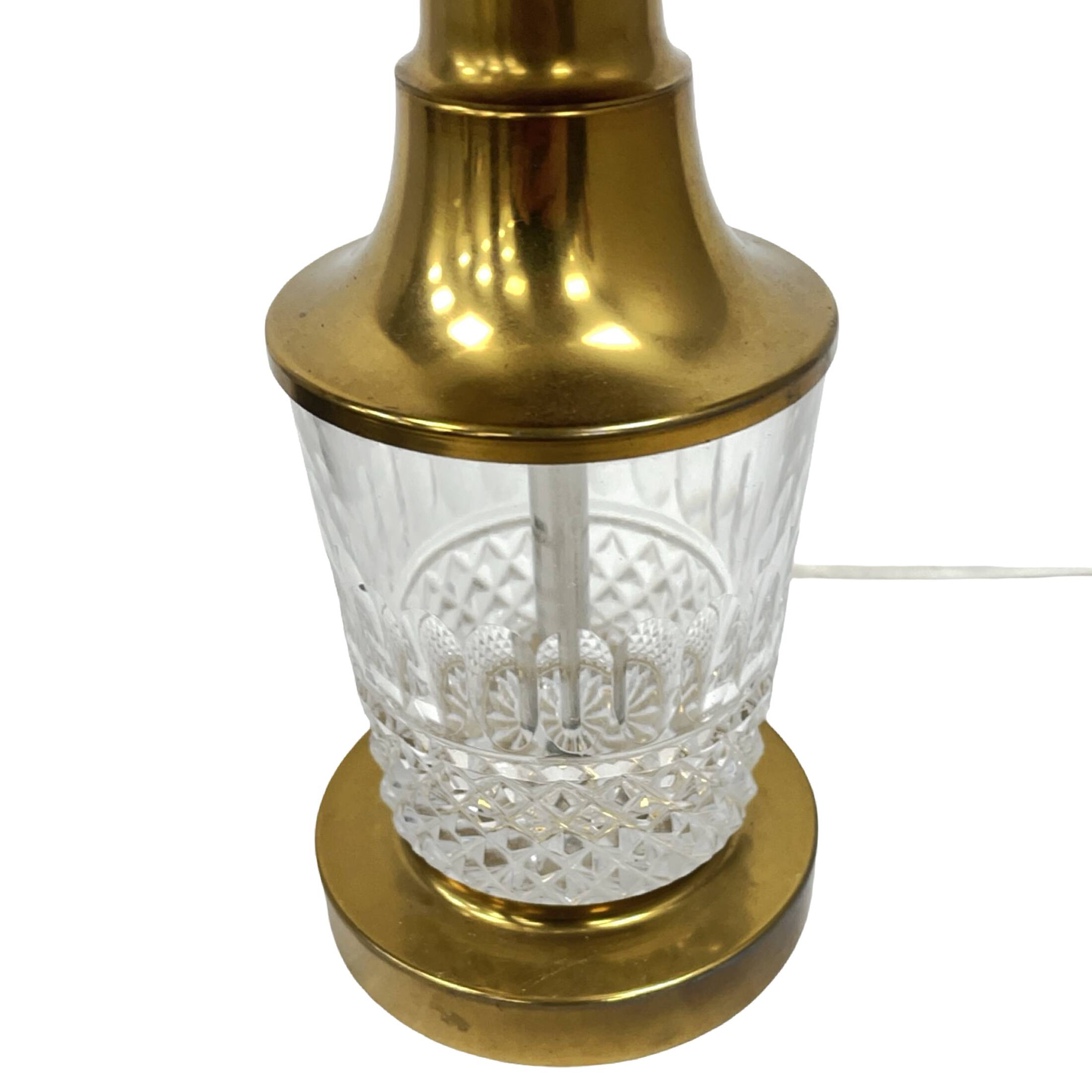 AKA Leuchten – Crystal and Brass Table Lamp, Germany, 1970s, Mid-Century Mo