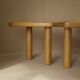 Vintage solid oak modular petal coffee tables circa 1980