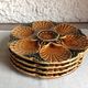 Four oyster plates in sarreguemines / vintage polychrome dabbling