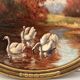 Tableau ancien les cygnes par vers 1920 par R Lutter