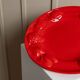 Vintage ceramic fruit dish - red enamel - relief of fruits - Mid-Century design - Italy 1980s