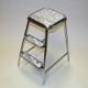 Swedish midcentury step stool Stockholm of chromed steel by Awab 1950s