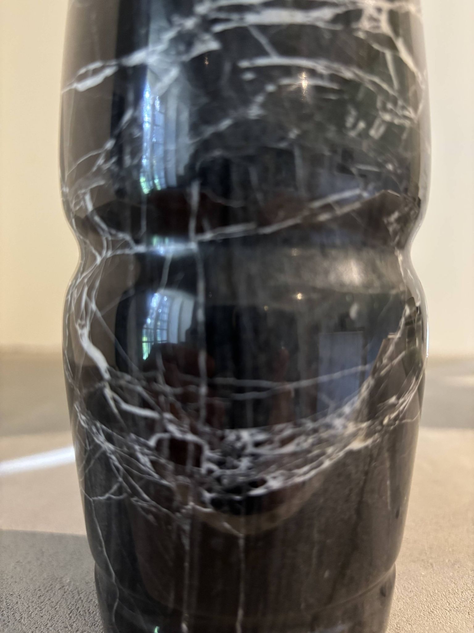 Black marble vase