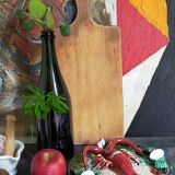 Plate in old barbotine with lobster