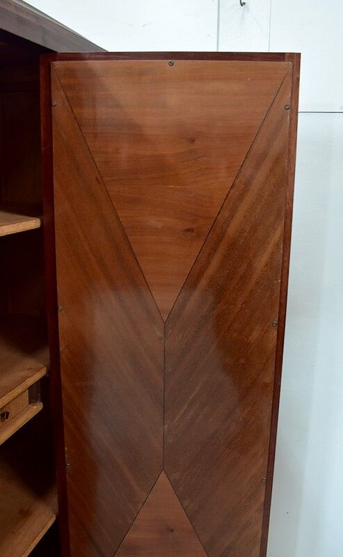 Wardrobe, walnut and mahogany, art deco - 1930 / 1940