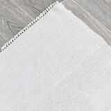 %100 Wool Beige & Black Striped Vintage Kilim Rug, 309x366 Cm