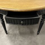Elegant extendable oak table and black legs, 6/16 covers