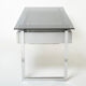 Desk stainless steel brushed gray smoked glass by Patrice Maffei for Kappa 1970
