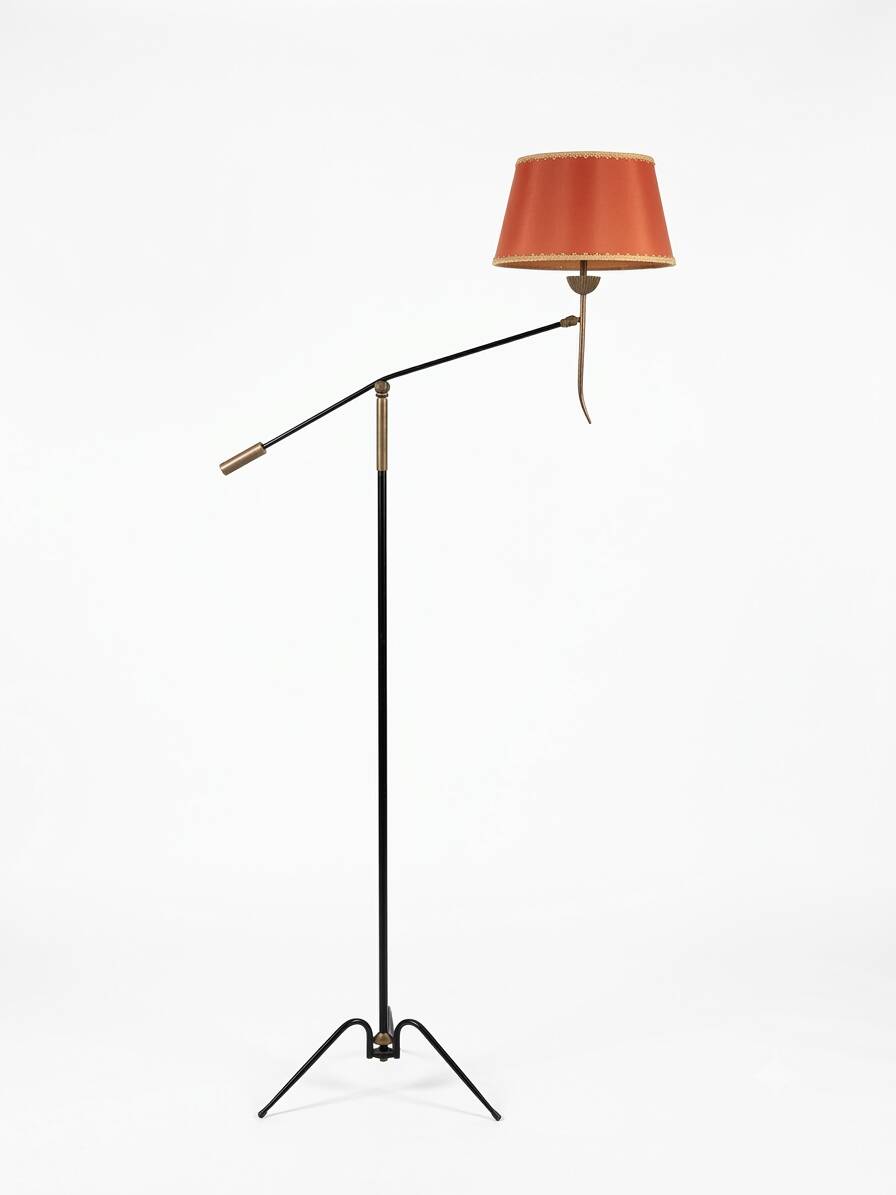 ​Lampadaire tripode à contrepoids Maison Lunel ,Années 50