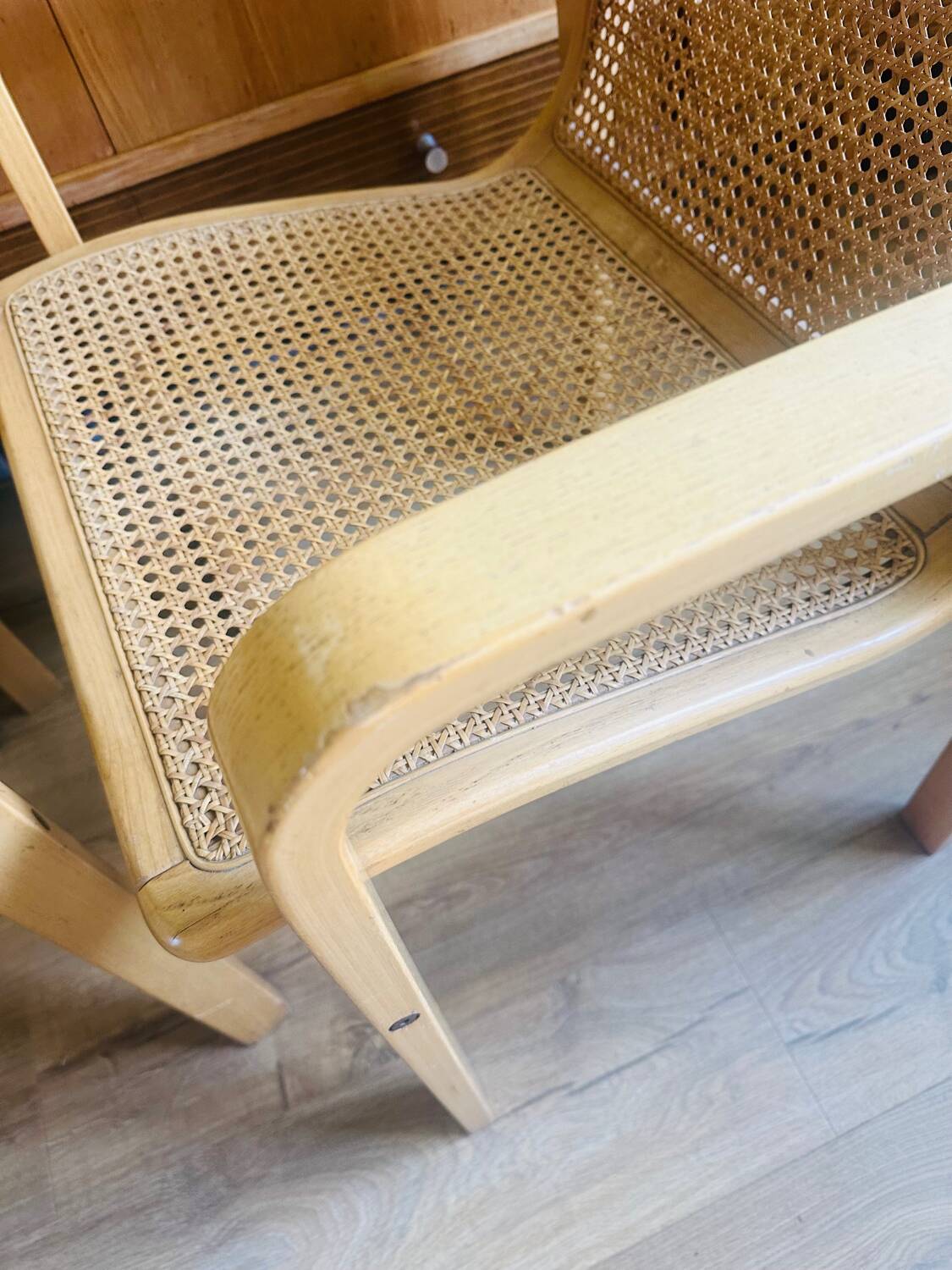 Chaises Olivo Pietro 70' cannage et bois