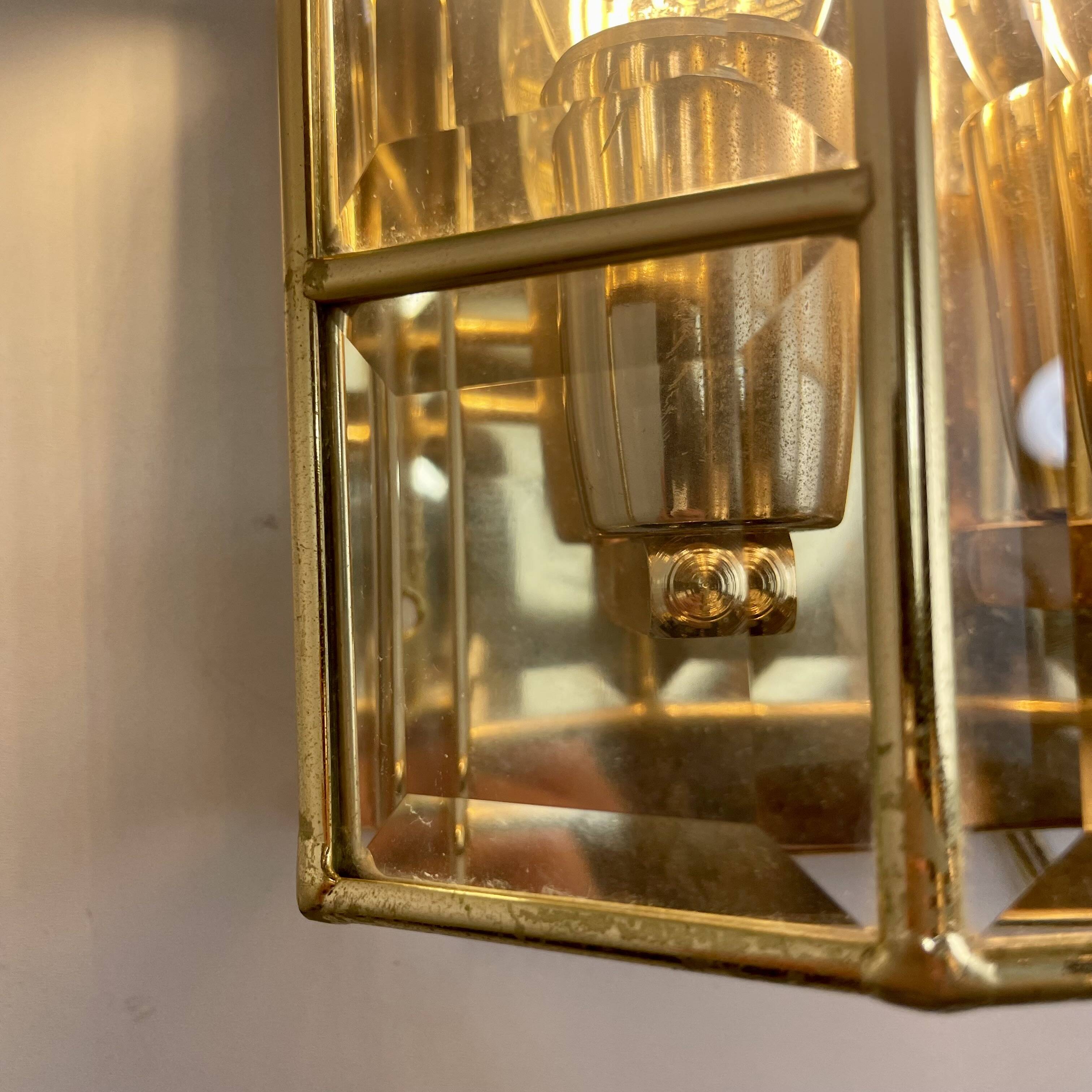 Italian brass wall lights, 1980s