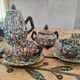 Coffee service Jean Gerbino Vallauris "Terres mêlées" in ceramic.