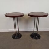 Pair of Parisian bistro pedestal tables
